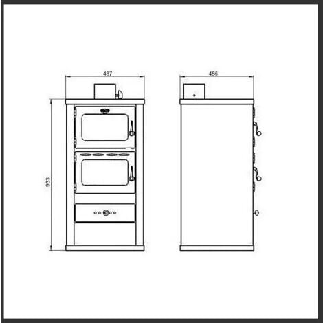 Holzofen mit Backofen. Heizleistung 12 kW. Modell „Prity FM”