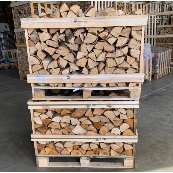 2x Paletten (Weißeiche + Buche/Hainbuche) – 33 cm lange Holzscheite